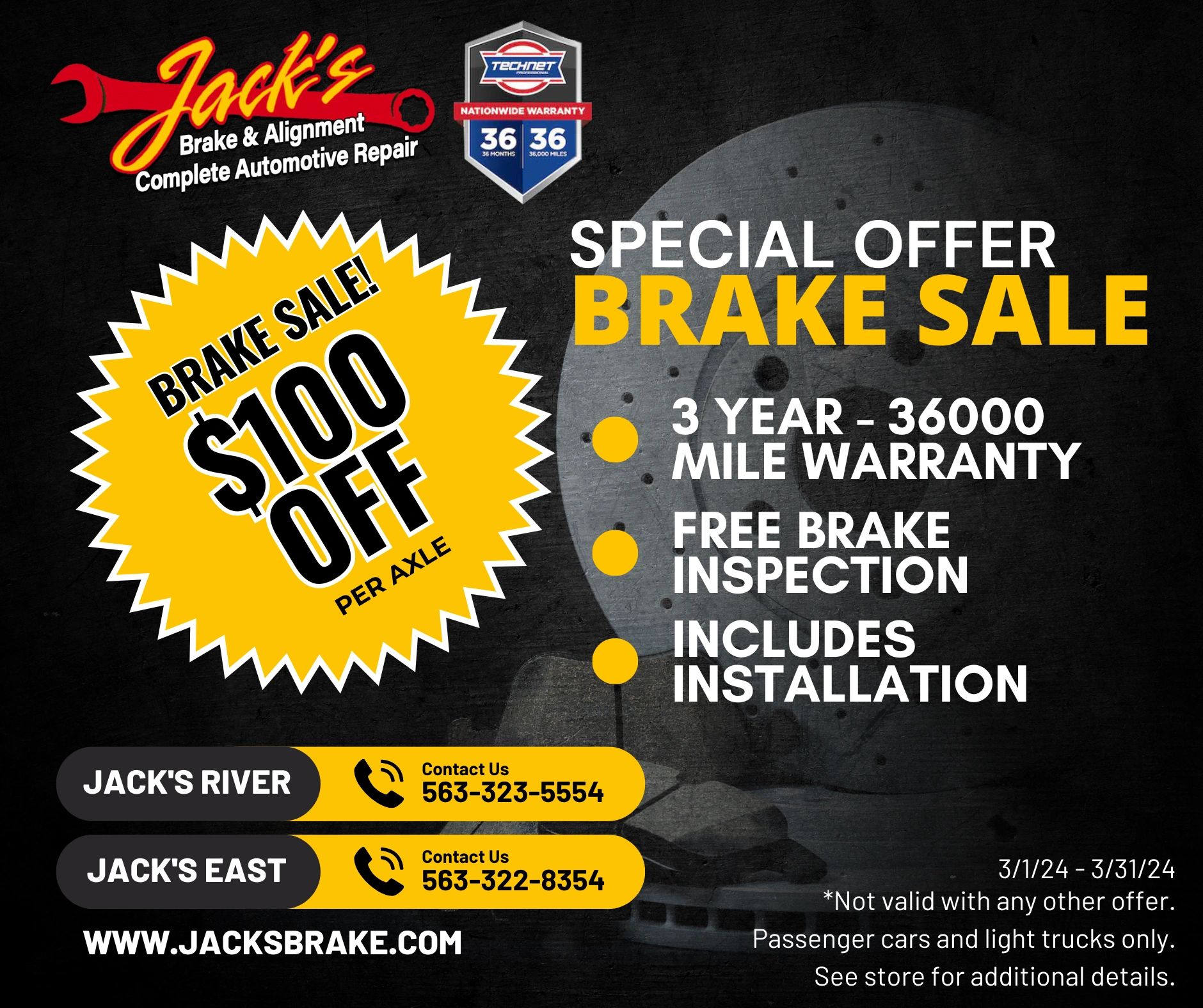 Auto Repair Coupons Jack's Brake & Alignment